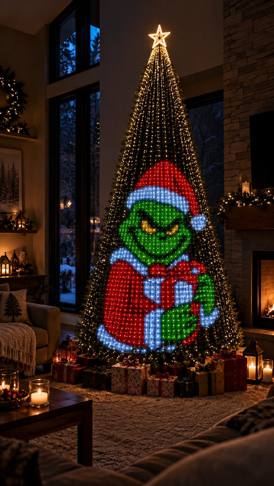 Playful holiday character design on GlowMerry tree